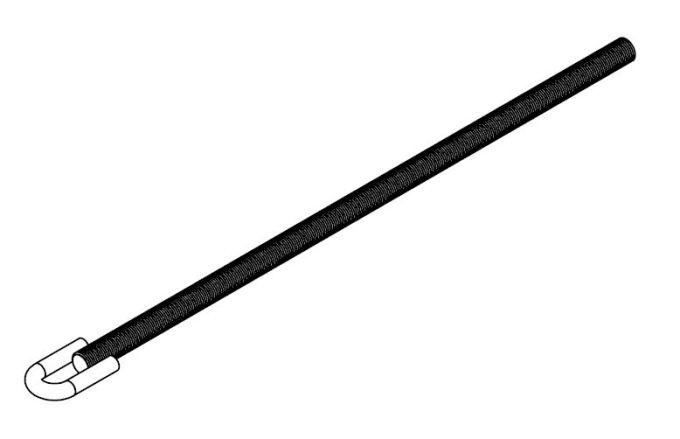 Threaded rod M8 with loop, 330x8 mm